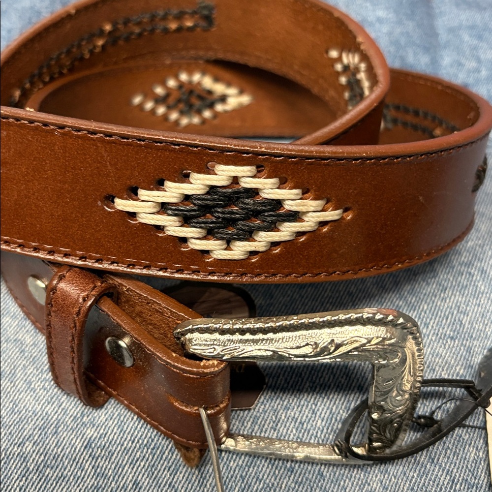 Stars and Stripes western leather men’s Detailed Belt New